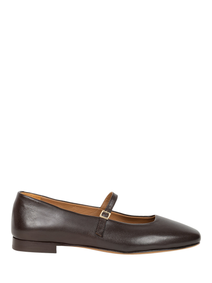Bobbies Mikie Leather Ballerina Pumps, Ristretto, Ristretto