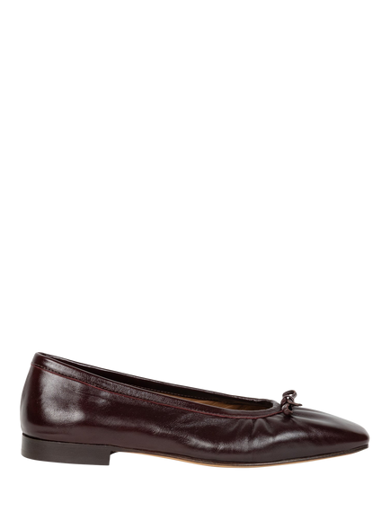 Bobbies Mari Leather Ballerina Pumps, Cabernet