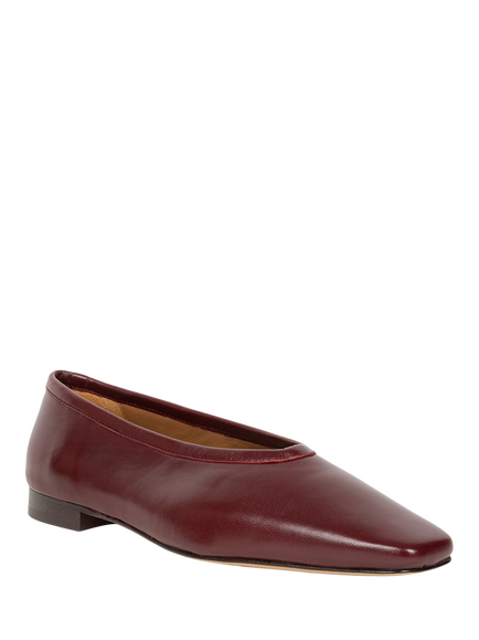 Bobbies Edie Leather Ballerina Pumps - view 2, Garnet