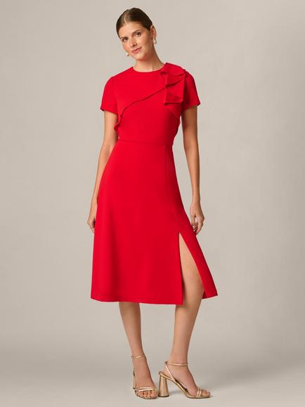 Adrianna Papell Ruffle Bodice Dress, Red, Red
