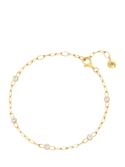 Dinny Hall Dainty Paperclip Bracelet, Gold