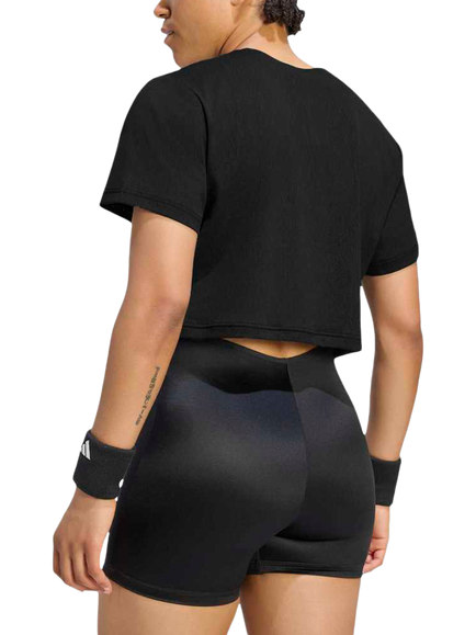 adidas Women's Tennis Climacool Lace Crop Pro T-Shirt, Black - view 2, Black