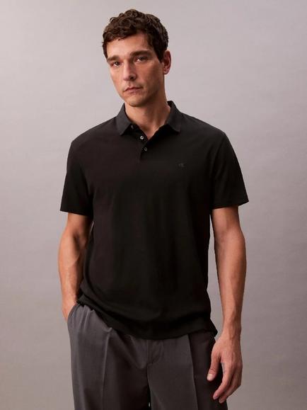 Calvin Klein Supima Cotton Regular Fit Short Sleeve Polo Shirt, Black, Black
