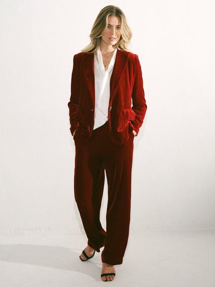 NRBY New May Velvet Jacket - view 2, Red