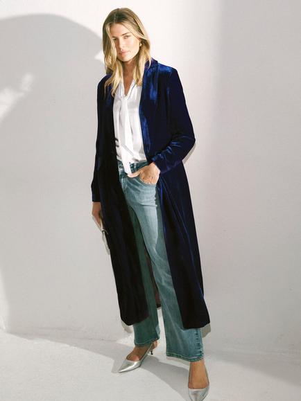 NRBY Odette Velvet Opera Coat, Midnight