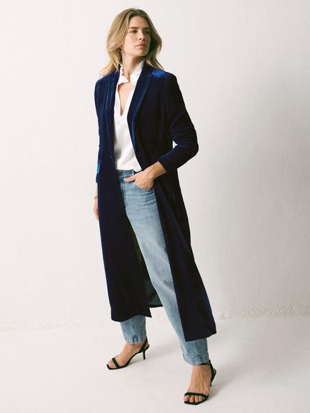 NRBY Odette Velvet Opera Coat - view 2, Midnight
