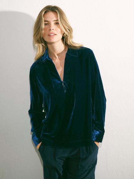 NRBY Barbara Velvet Shirt, Midnight, Midnight