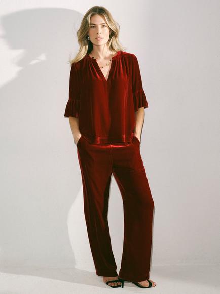 NRBY Julietta Velvet Top, Red