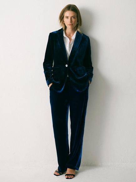 NRBY Thea Velvet Trousers, Midnight