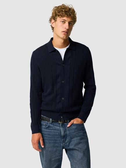 Rodd & Gunn Quinns Flat Australian Cotton V-Neck Cardigan, Midnight, Midnight