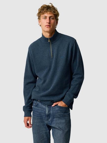 Rodd & Gunn Alton Ave Cotton Quarter Zip Neck Sweatshirt, Deep Ocean
