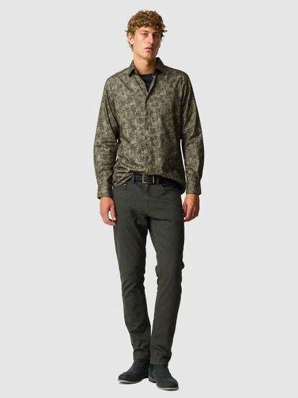 Rodd & Gunn Campbell Valley Cotton Slim Fit Palm Print Shirt, Moss - view 2, Moss
