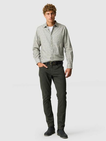 Rodd & Gunn Gledknowe USA Cotton Slim Fit Corduroy Shirt, Olive - view 2, Olive