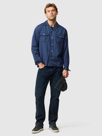 Rodd & Gunn Salt Lake Cotton Blend Regular Fit Shirt, Navy - view 2, Navy