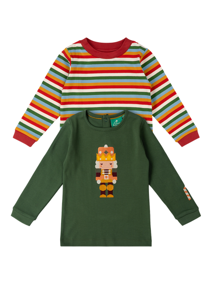 Little Green Radicals Kids' Long Sleeve T-Shirt, Pack of 2, Multi, Multi