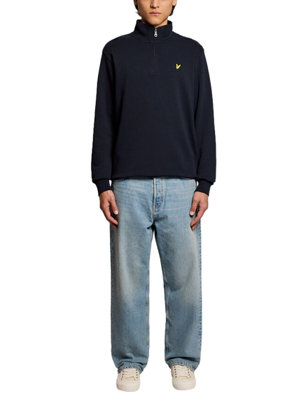 Lyle & Scott Loopback Knitted Jumper, Dark Navy - view 2, Z271 Dark Navy