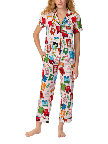 kate spade new york Book Design Button Down Pyjama Set, Multi, Multi