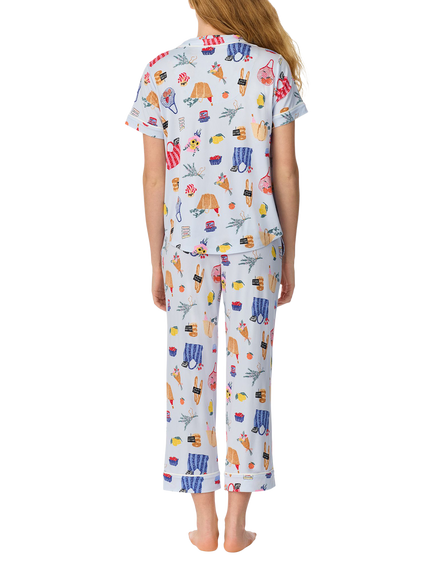 kate spade new york Farmers Market Fun Button Down Pyjama Shirt, Multi - view 2, Multi