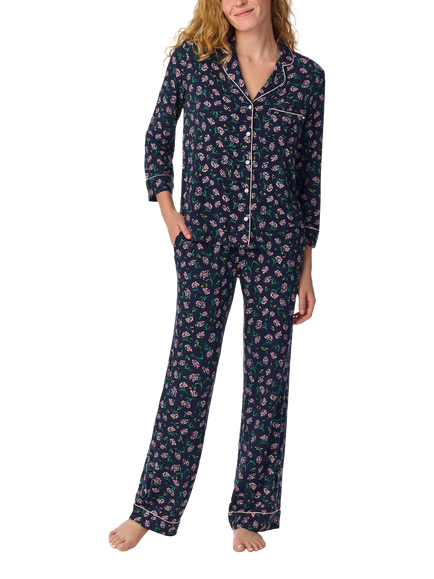 kate spade new york Lively Blooms 3/4 Sleeve Button Down Pyjama Set, Multi, Multi