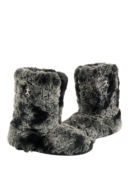 Bedroom Athletics Cole Short Luxury Faux Fur Slipper Boots - view 2, Black Wolf