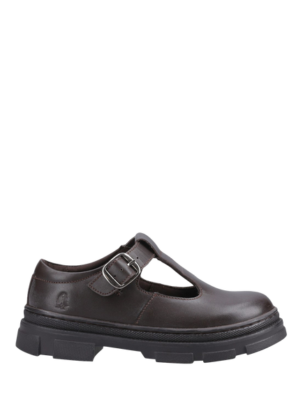 Hush Puppies Kids' Dulci Leather Chunky Sole Shoes, Brown, Brown