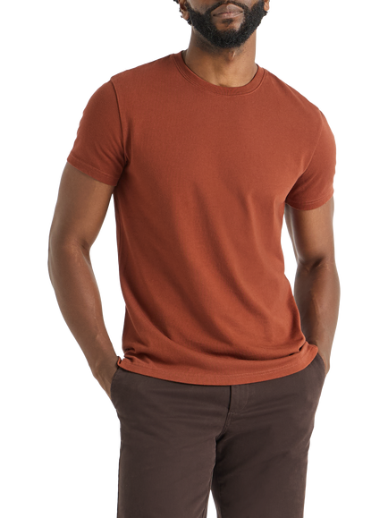 SPOKE Heavy Cotton Crew Neck T-Shirt, Cacao Powder