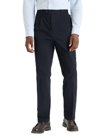 SPOKE Hackneys Cotton Rich Narrow Thigh Trousers, Dark Navy, Dark Navy