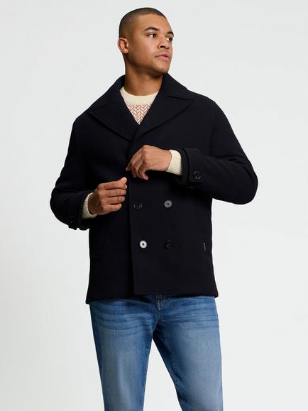 Ben Sherman Wool Blend Peacoat, Dark Navy, Dark Navy