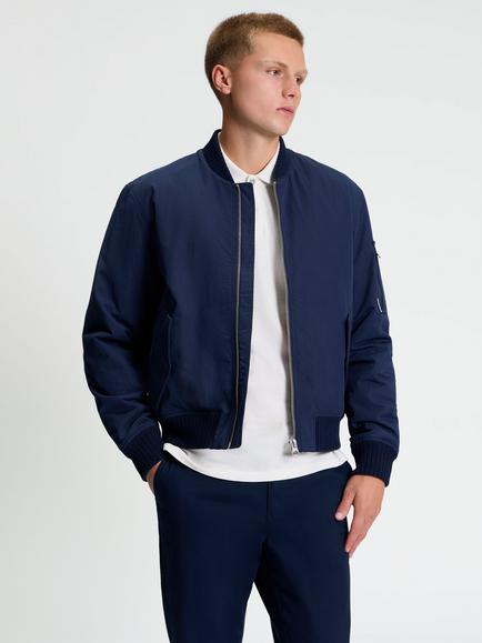 Ben Sherman Soft Shell Bomber Jacket, Dark Navy, Dark Navy