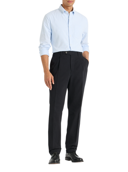 SPOKE Hackneys Cotton Rich Regular Thigh Trousers, Black, Black