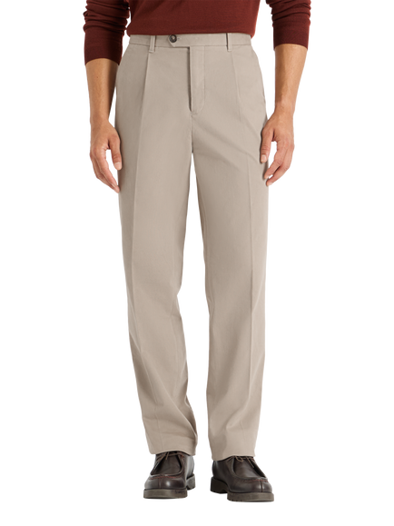 SPOKE Hackneys Cotton Rich Regular Thigh Trousers, Quicksand - view 2, Quicksand