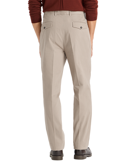 SPOKE Hackneys Cotton Rich Wide Thigh Trousers, Quicksand - view 2, Quicksand