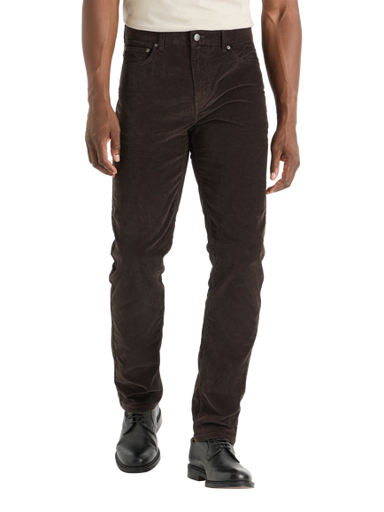 SPOKE Cord Fives Cotton Rich Narrow Thigh Trousers, Double Espresso, Double Espresso