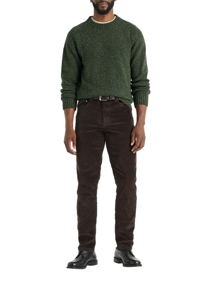 SPOKE Cord Fives Cotton Rich Regular Thigh Trousers, Double Espresso, Double Espresso