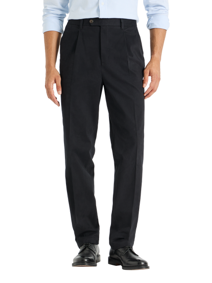 SPOKE Hackneys Cotton Rich Narrow Thigh Trousers, Black, Black