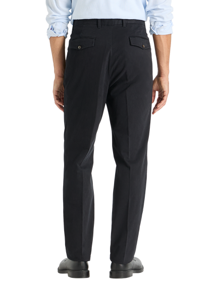 SPOKE Hackneys Cotton Rich Narrow Thigh Trousers, Black - view 2, Black