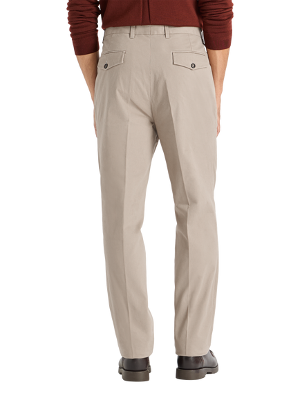 SPOKE Hackneys Cotton Rich Narrow Thigh Trousers, Quicksand - view 2, Quicksand