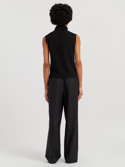 Chinti & Parker Wool-Cashmere High Neck Tank - view 2, Black