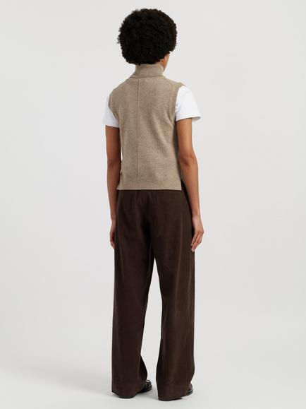 Chinti & Parker Wool-Cashmere High Neck Tank - view 2, Warm Oatmeal
