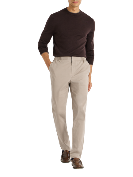 SPOKE Fridays Cotton Rich Regular Thigh Trousers, Quicksand, Quicksand