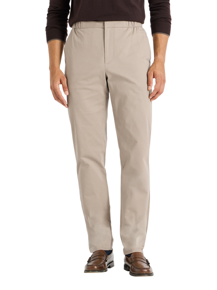 SPOKE Fridays Cotton Rich Regular Thigh Trousers, Quicksand - view 2, Quicksand
