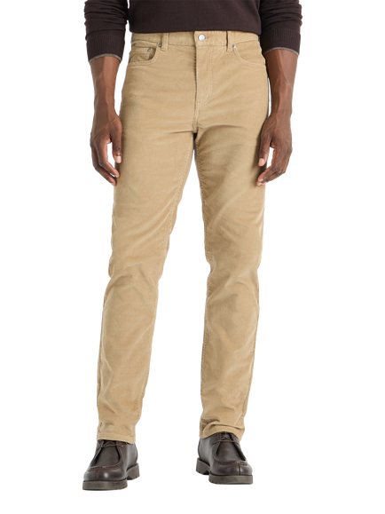 SPOKE Cord Fives Cotton Rich Regular Thigh Trousers, Beige Against The Machine - view 2, Beige Against The Machine