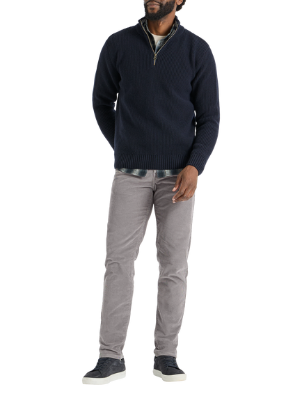 SPOKE Cord Fives Cotton Rich Regular Thigh Trousers, Grey Expectations, Grey Expectations