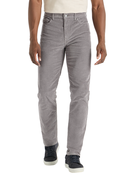 SPOKE Cord Fives Cotton Rich Regular Thigh Trousers, Grey Expectations - view 2, Grey Expectations