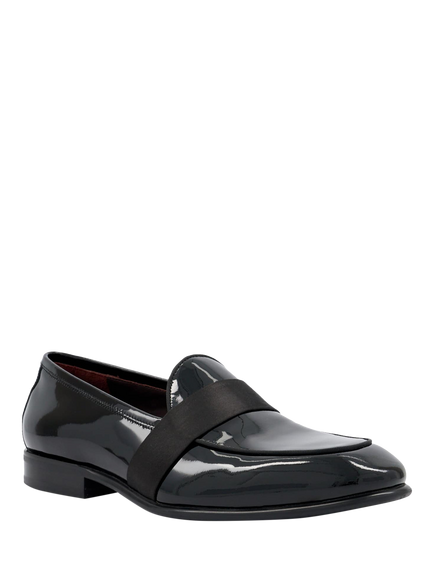 Dune London Sterlings Patent Grosgrain Trim Dress Loafers, Black - view 2, Black