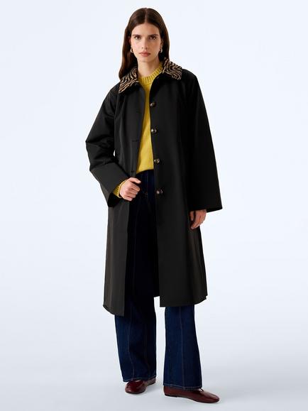 OMNES Charleston Trench Coat, Black/Brown, Black/Brown