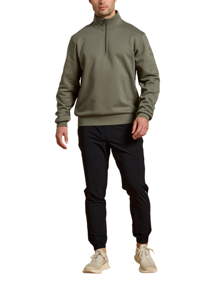 Gym+Coffee Men's Clubhouse Half Zip Oversized Sweatshirt - view 2, Olive