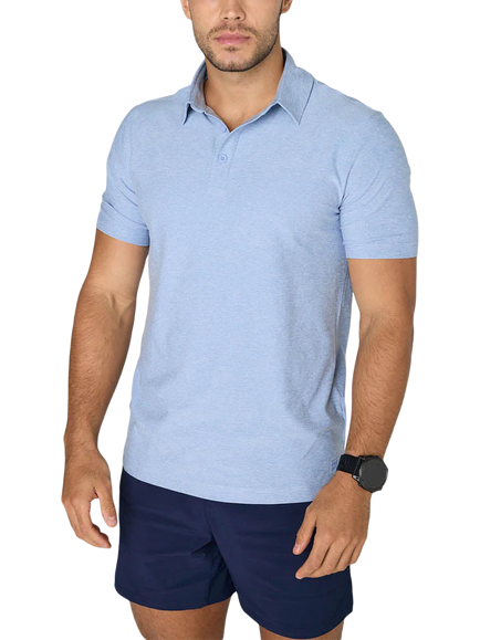 Gym+Coffee Daily Polo Shirt, Cool Blue