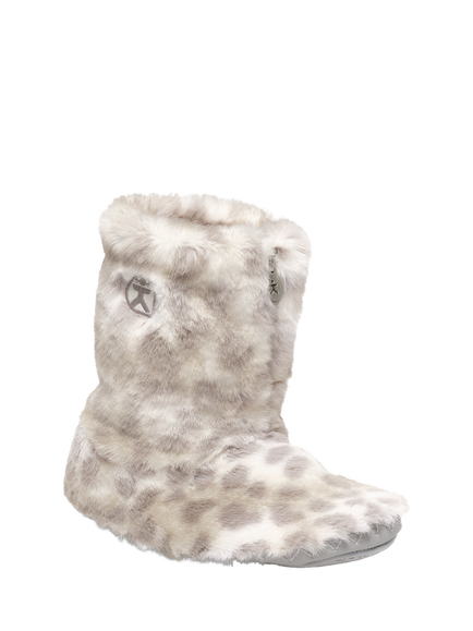 Bedroom Athletics Cole Leopard Slipper Boots, Grey Leopard - view 2, Grey Leopard