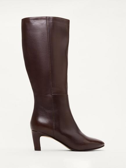 Phase Eight Leather Knee High Boots, Brown, Brown